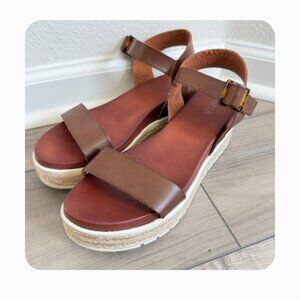 MIA Espadrille Sandals Brown Adjustable Buckle Strap Brown Sz 10 Phoebe Buffay